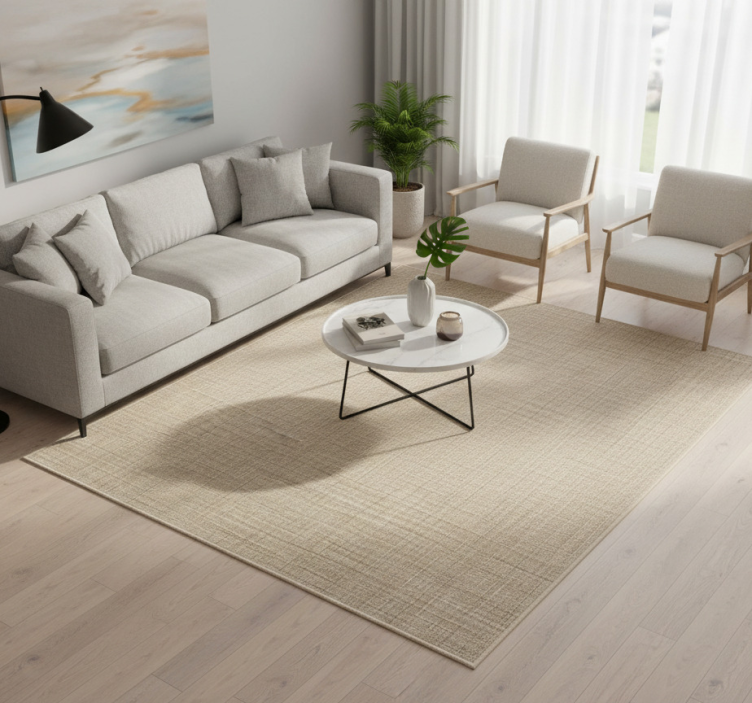 Textured vinyl rug with beige fabric effect - TenStickers