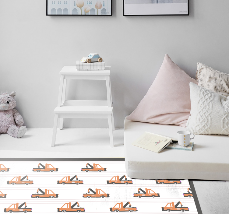 Toy Crane Pattern kids vinyl rug - TenStickers