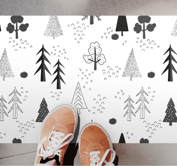 Tree pattern Scandinavian vinyl rug - TenStickers