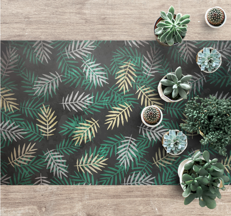 Tropical greenery pattern nature vinyl rug - TenStickers