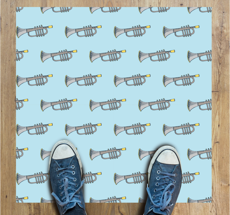 Trumpet Pattern kids vinyl rug - TenStickers