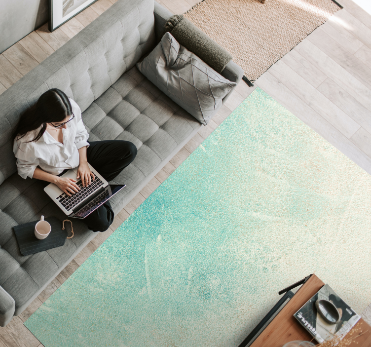Wonderful turquoise stone vinyl rug - TenStickers