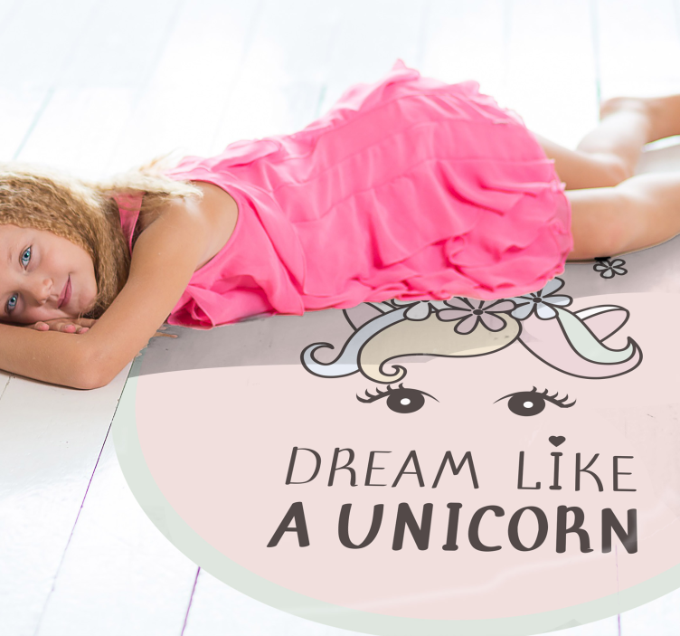 Unicorn Dreamlike Expression nursery vinyl rug - TenStickers