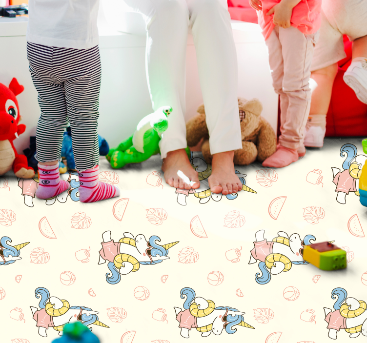 Unicorn Patterned kids vinyl rug - TenStickers