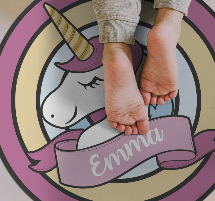 Unicorn wrapped by circles kids play mat - TenStickers