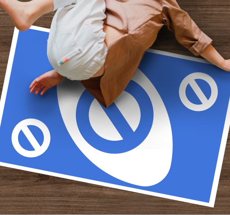 Uno card stop with blue color teen vinyl rug - TenStickers