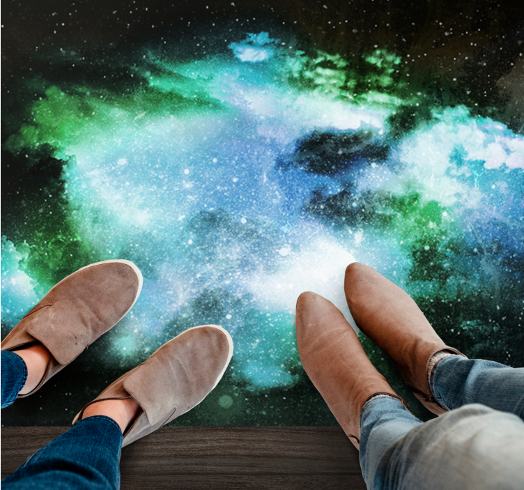 Very amazing cosmic rain nature vinyl rug - TenStickers