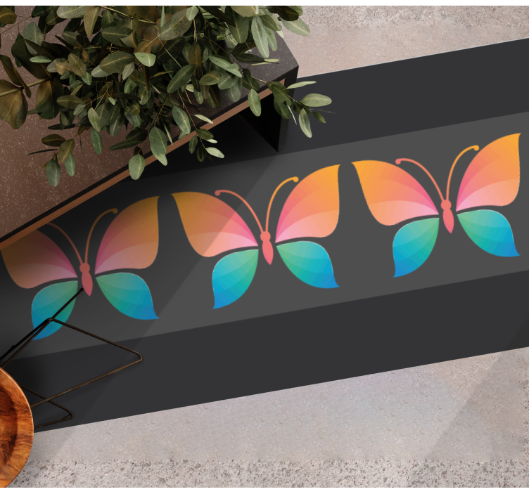 Vibrant Butterfly Concept nature vinyl rug - TenStickers
