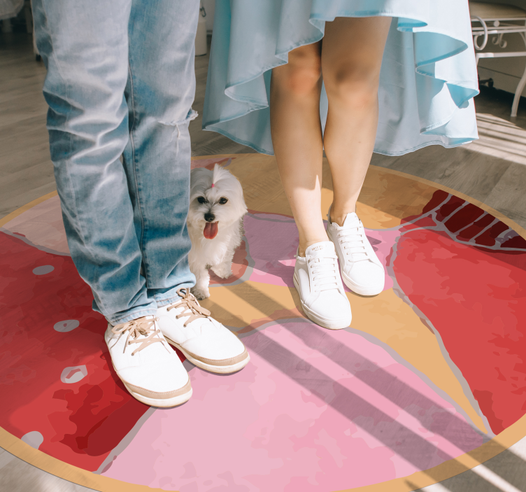 Vibrant Floral Motifs entrance hall vinyl rug - TenStickers