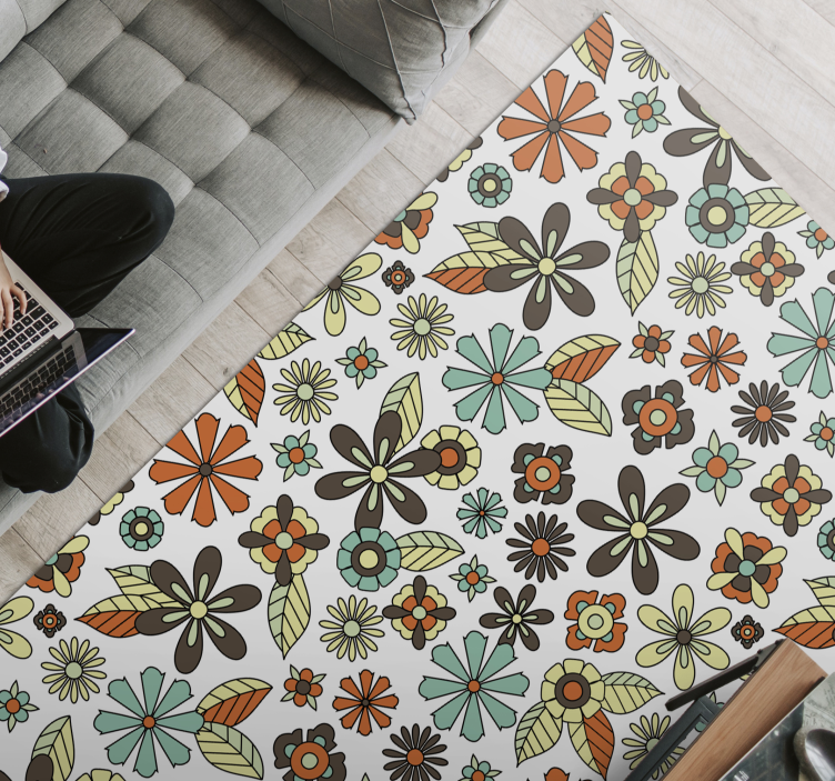 Retro 70's design vintage vinyl rug - TenStickers