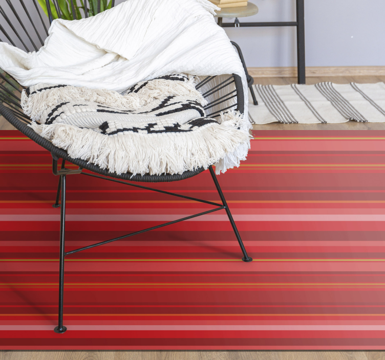 Vibrant red pattern striped vinyl rug - TenStickers