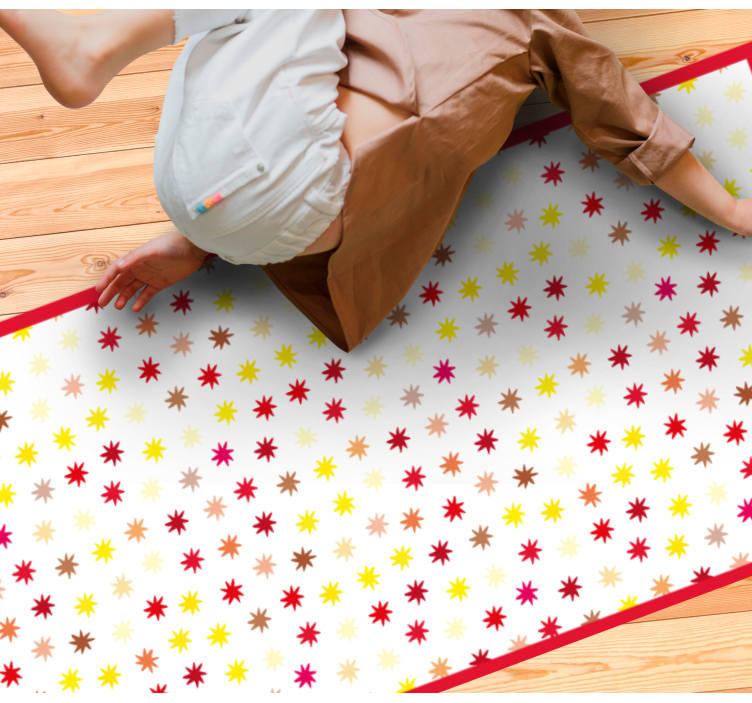 Vibrant Star Motif kids vinyl rug - TenStickers