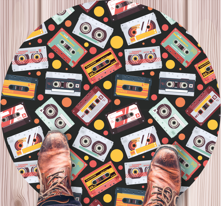 Vintage vinyl rug cassette pattern design - TenStickers