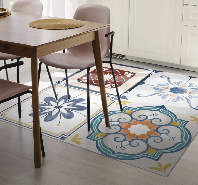 Vintage four tiles  tile carpet - TenStickers