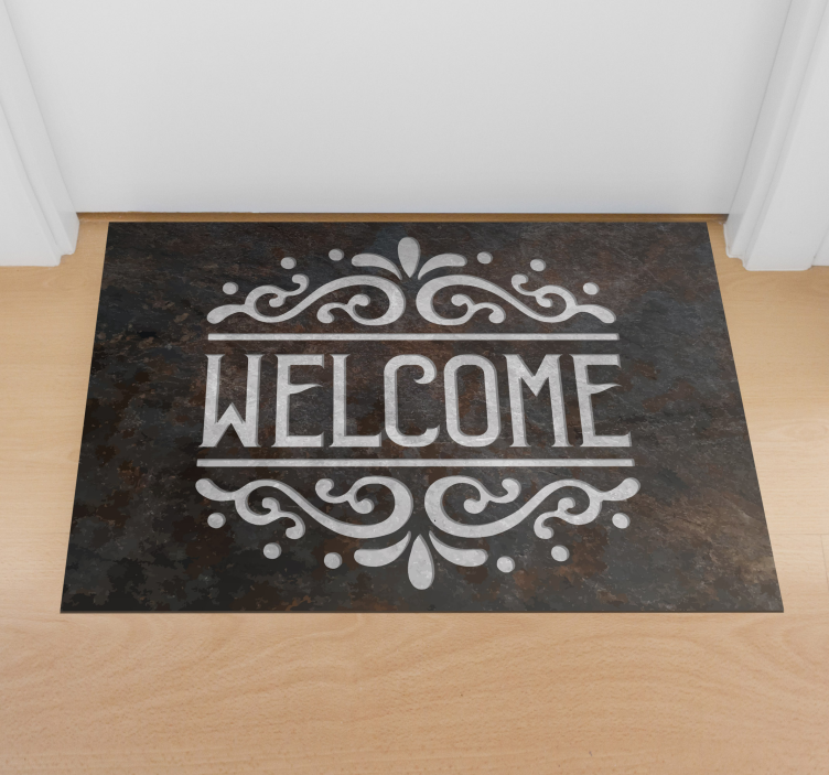 Vintage welcome sign entrance hall tiles - TenStickers