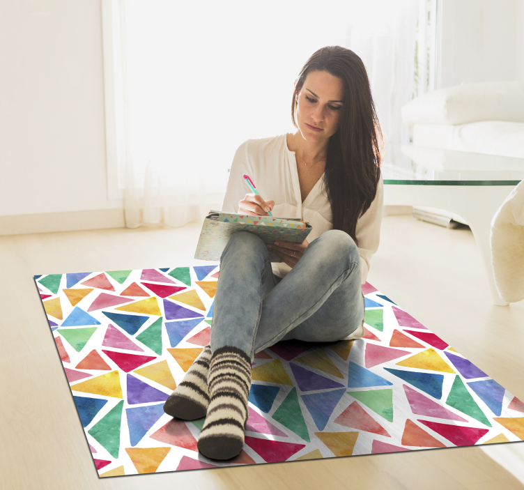 mosaic triangles pastel  vinyl rug - TenStickers
