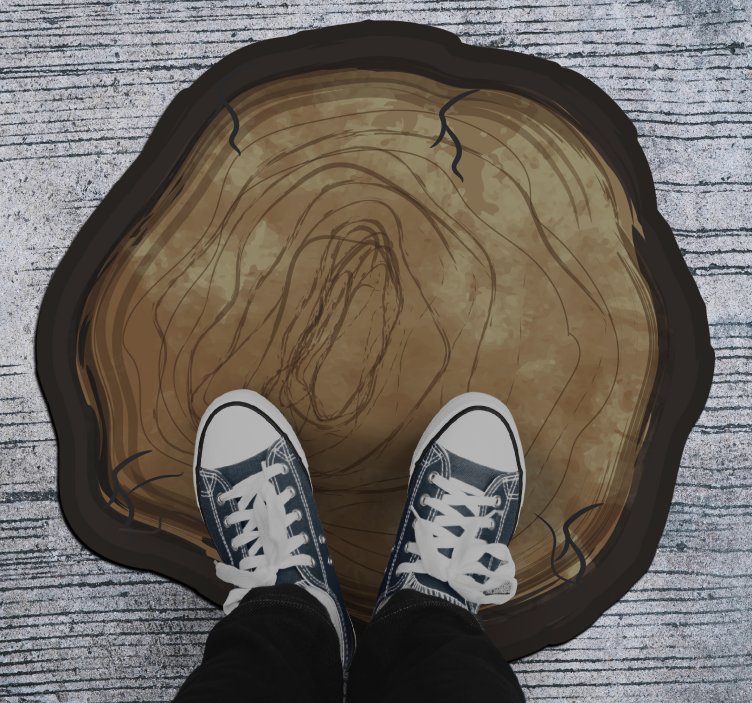 vinyl rug broken trunk wood flooring - TenStickers