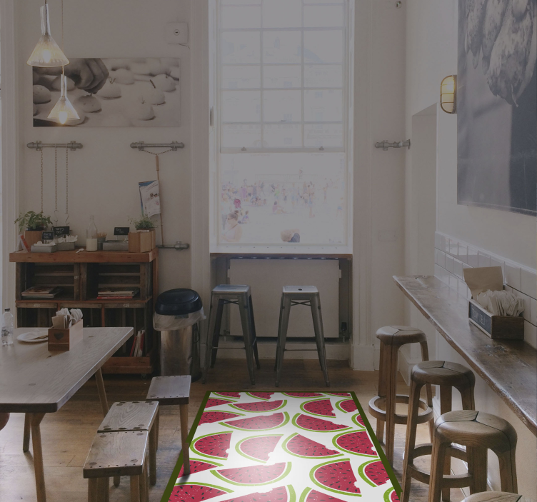 Watermelon themed vinyl rug - TenStickers