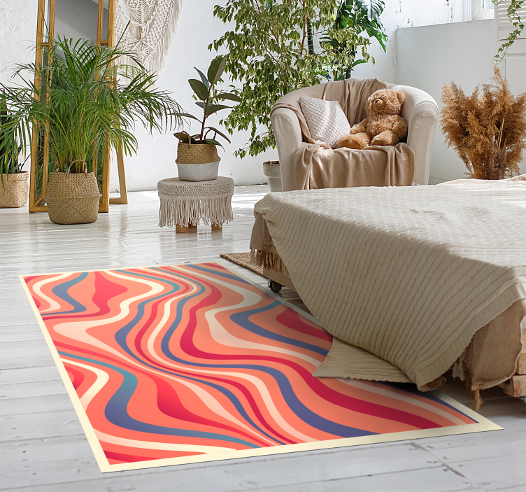 Wavy Color Scheme modern vinyl rug - TenStickers