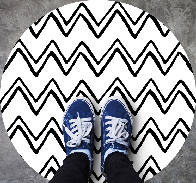 Minimal vinyl rug with wavy abstract design - TenStickers