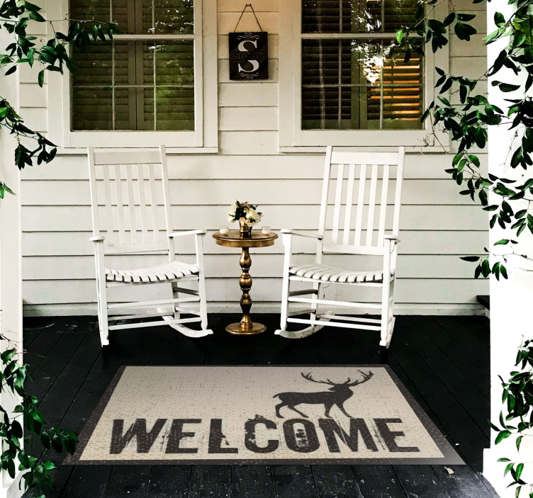 Entrance Welcome Stag vinyl rug - TenStickers