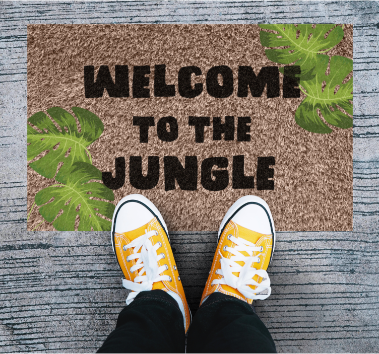Welcome to jungle entrance hall vinyl rug - TenStickers
