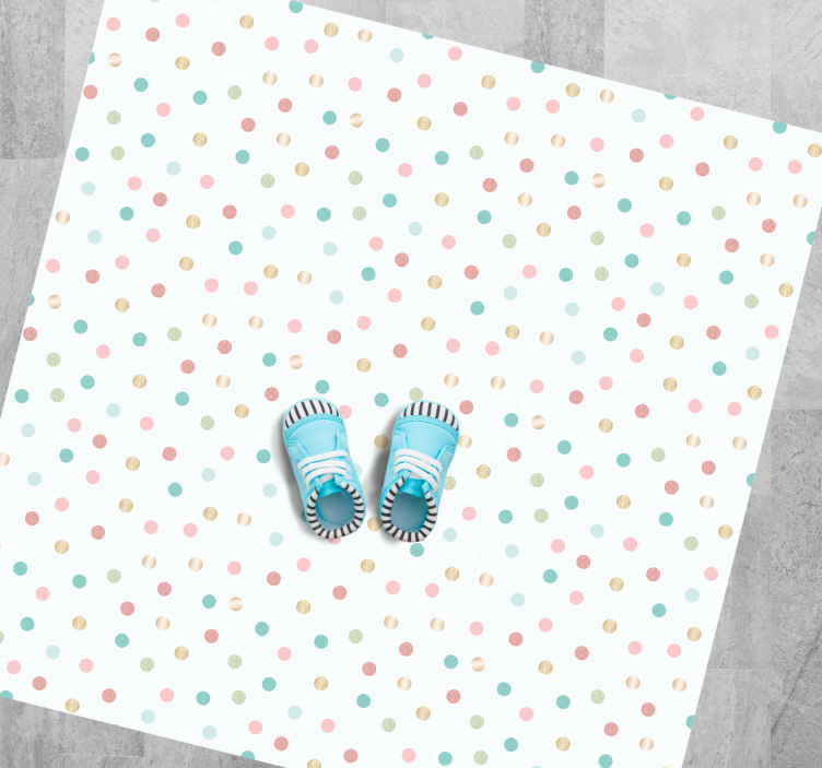 Minimalistic polka dots nursery vinyl rug - TenStickers