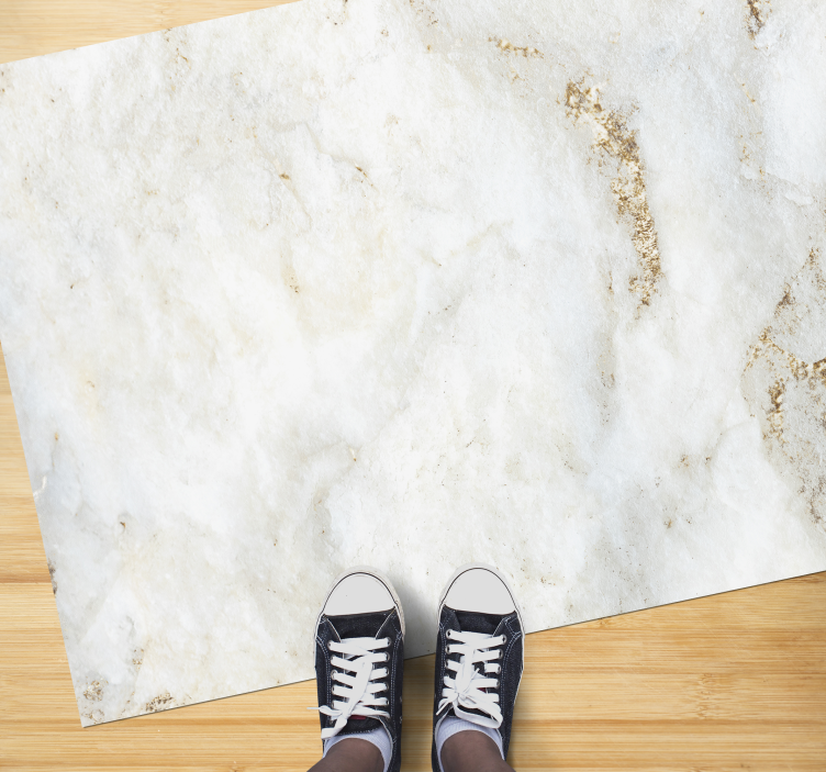 White and gold marble stone vinyl rug - TenStickers