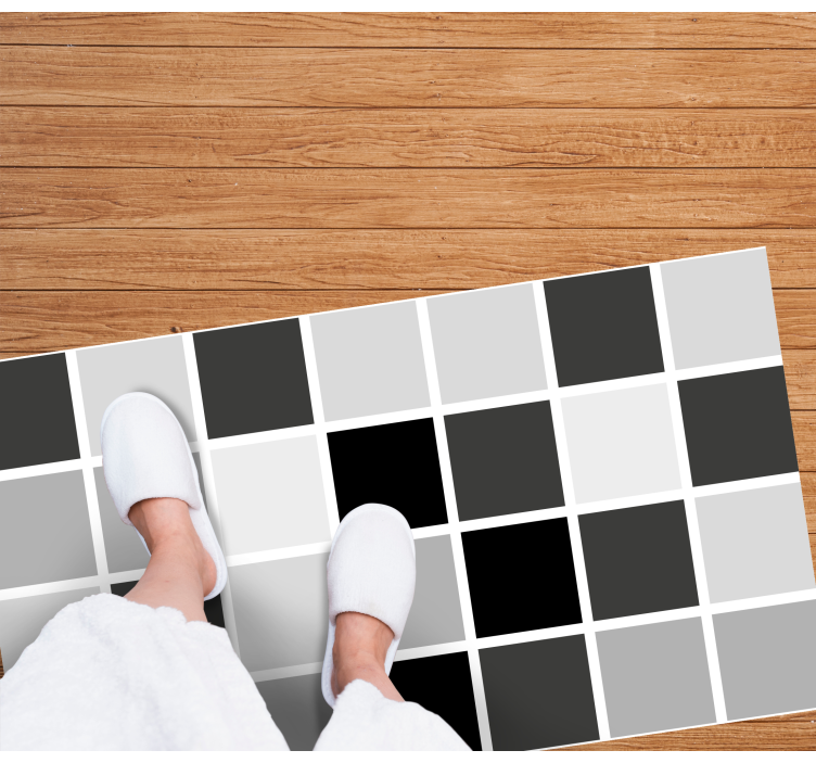 White and gray pattern tile carpet - TenStickers