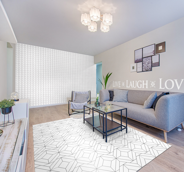 White Pattern geometric vinyl rug - TenStickers