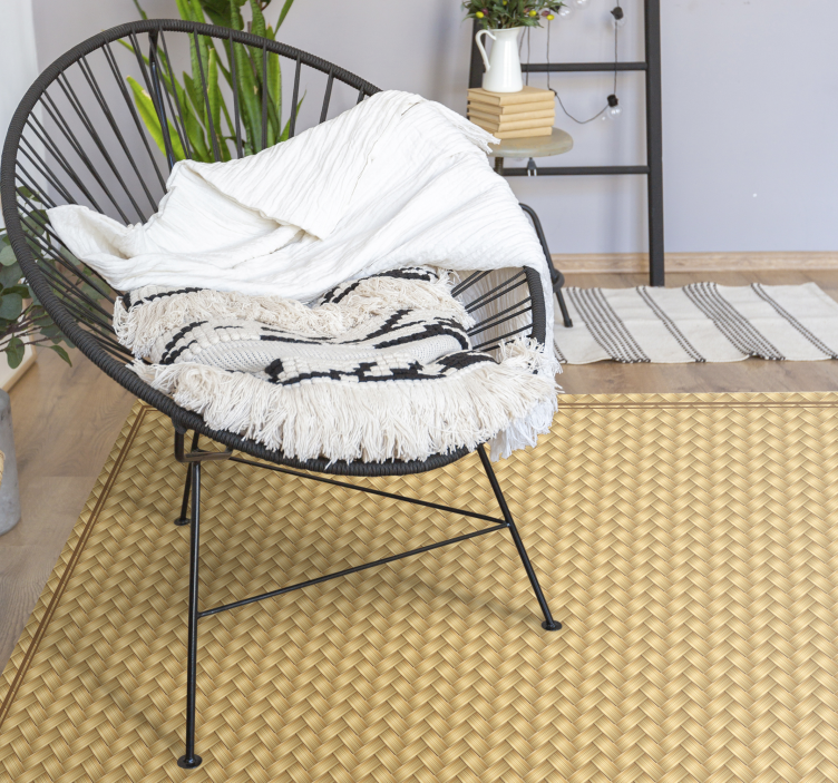 Wicker vintage vinyl  floor rug - TenStickers