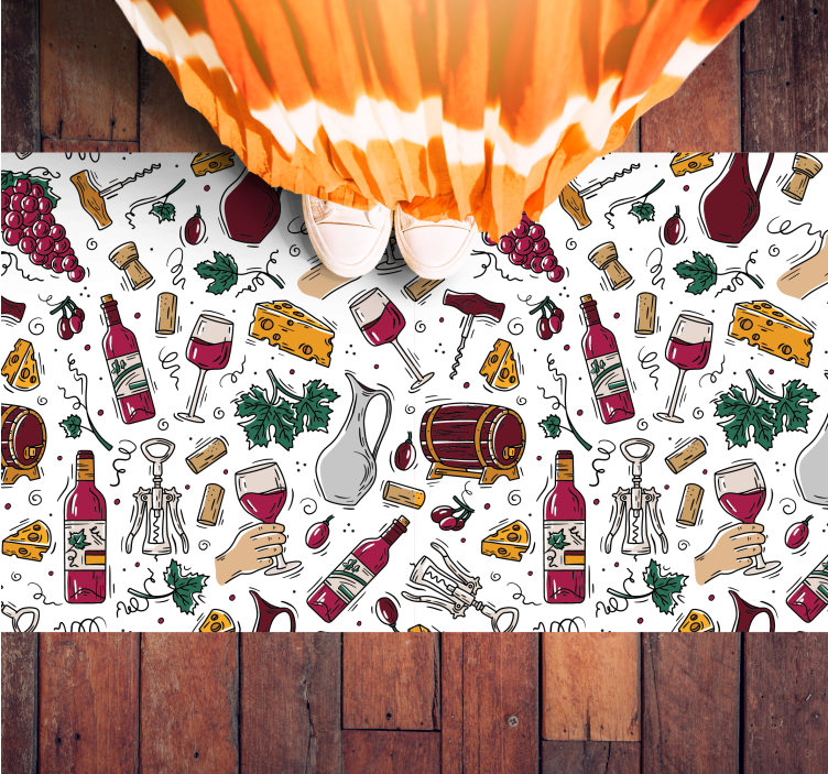 Wine Tasting Essentials event vinyl rug - TenStickers