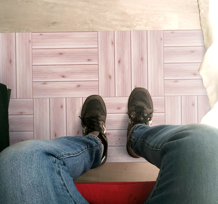 Wood grain pattern wood flooring - TenStickers