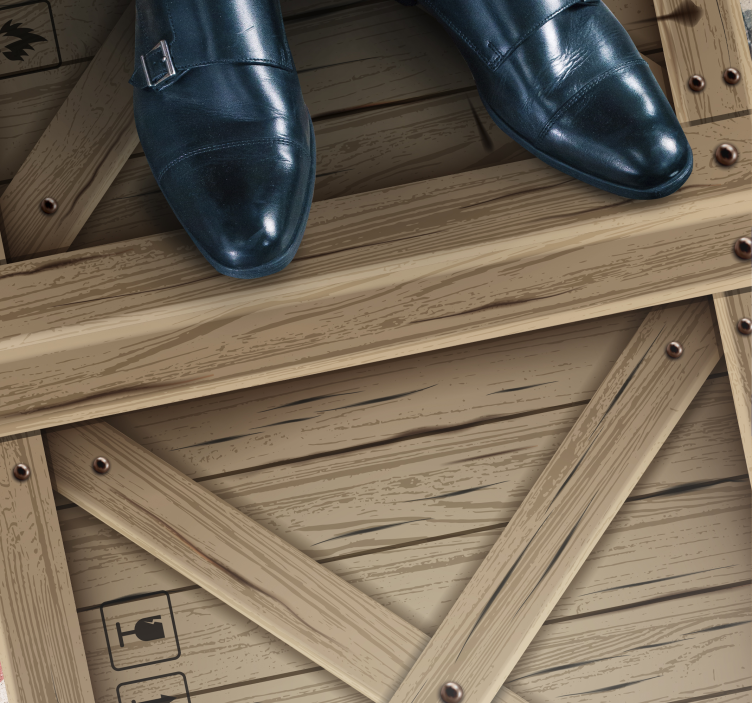 Wooden Crate Illusion wood effect vinyl rug - TenStickers