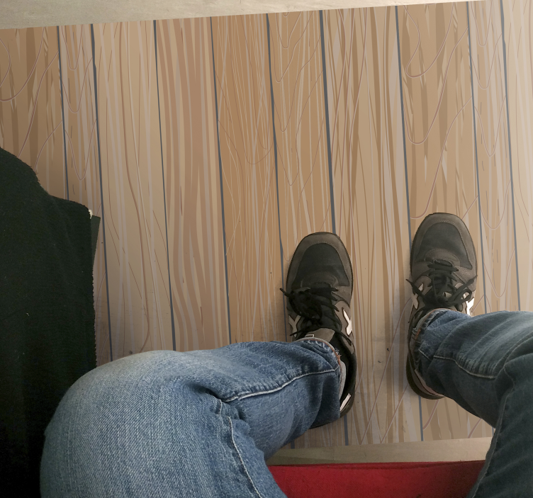 Wooden Streaks textured vinyl rug - TenStickers