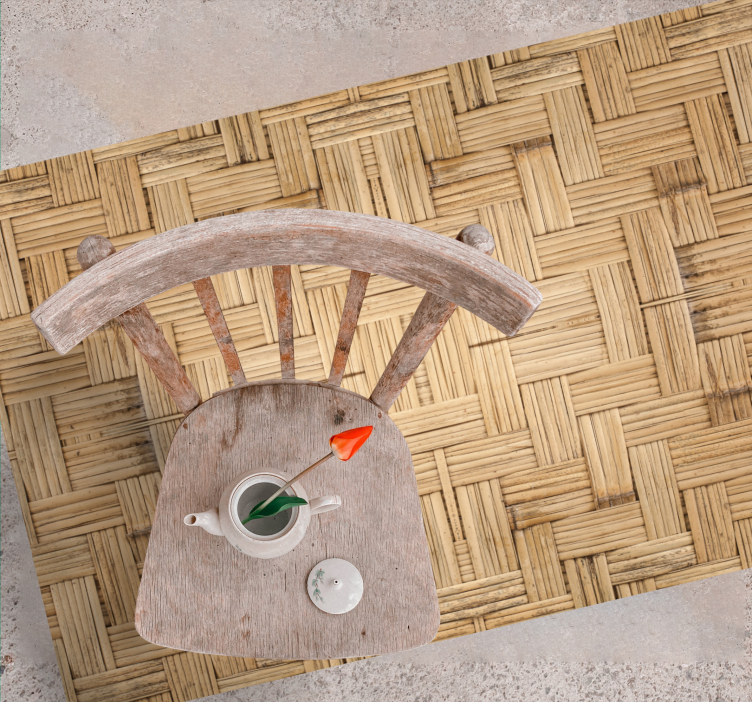 Woven wood effect wood vinyl rug - TenStickers