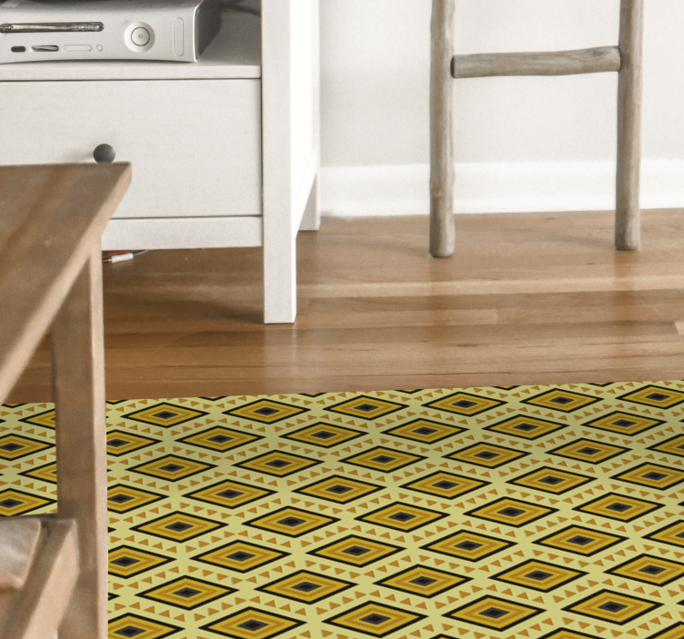 Yellow eyes ethnic vinyl rugs - TenStickers