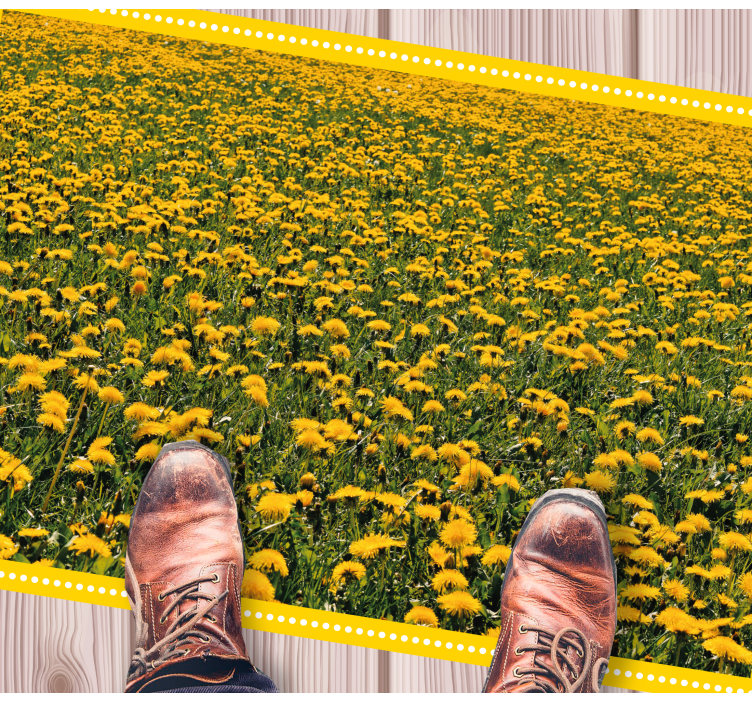 Sunflower field floral vinyl rug - TenStickers