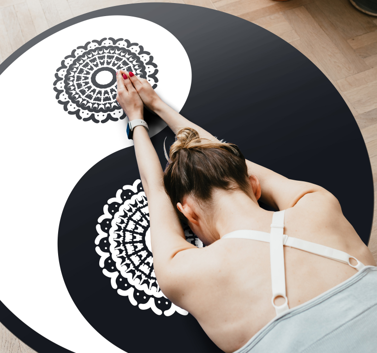 Yin Yang Mandala mandala vinyl rug - TenStickers