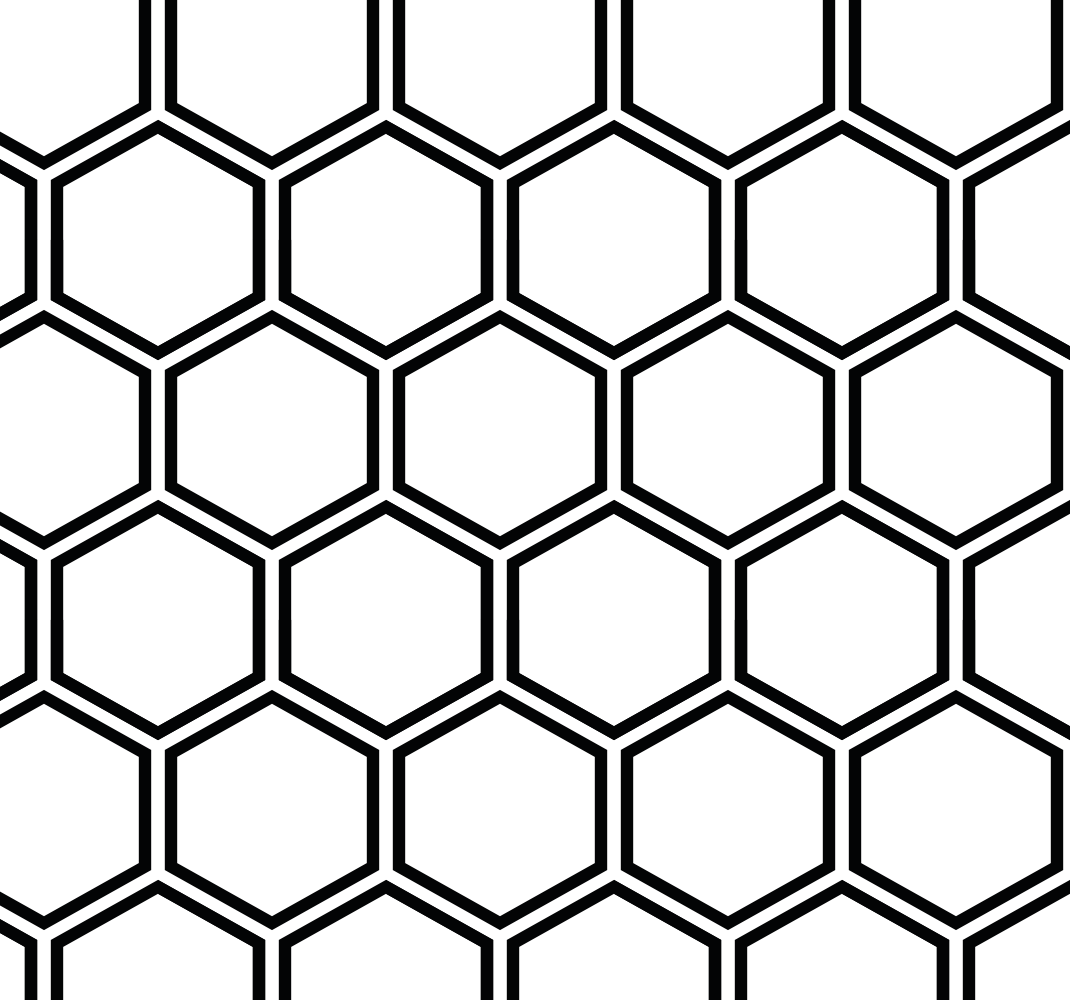 Hexagonal pattern white  vinyl rug - TenStickers