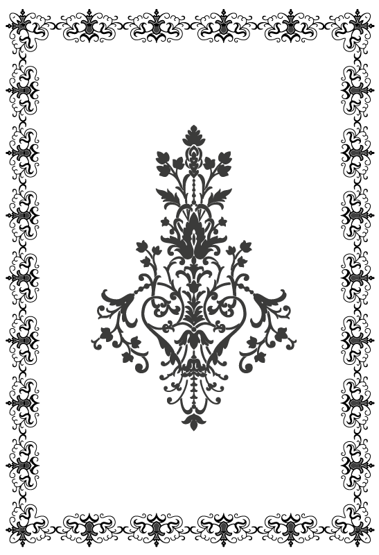 Aged damask white  vinyl rug - TenStickers
