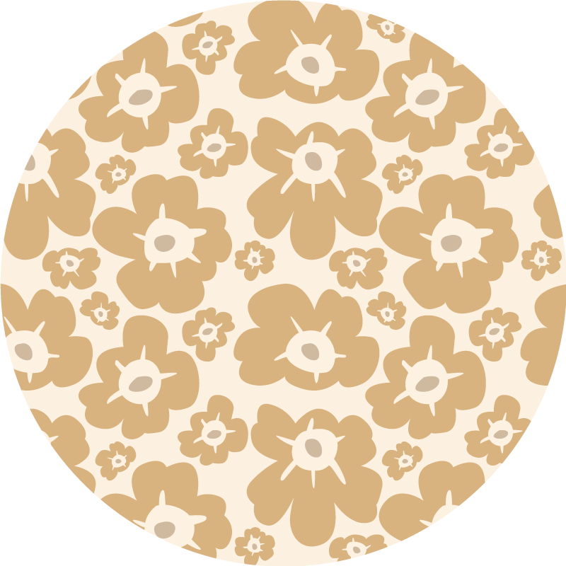 Beige poppies floral vinyl rug - TenStickers