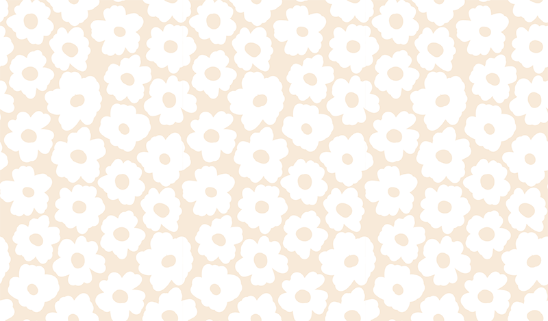White poppy floral vinyl rug - TenStickers