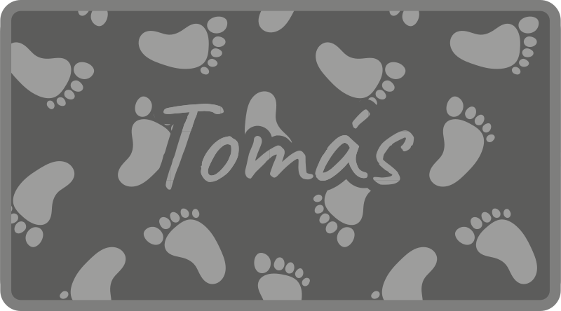 Gray footsteps design custom vinyl rug - TenStickers