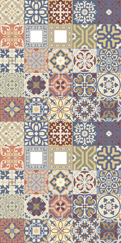 Multicolor hydraulic kitchen vinyl rug - TenStickers