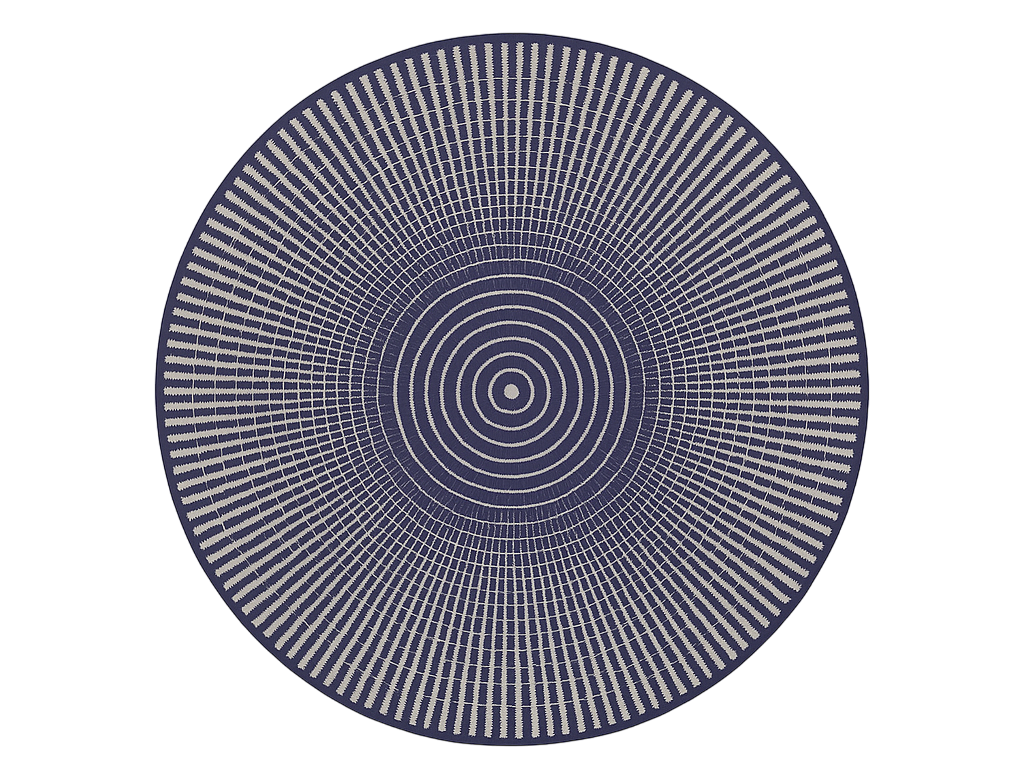 Striped concentric design outdoor vinyl rug - TenStickers