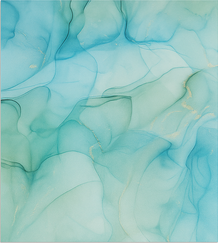 Turquoise wave effect marble vinyl rug - TenStickers