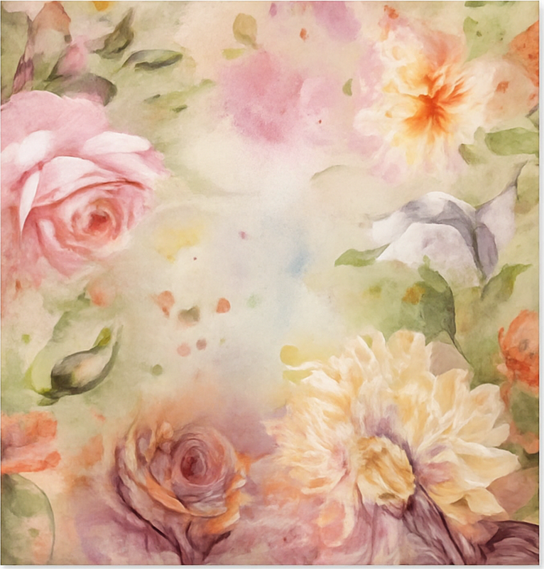 Pink floral roses living room vinyl rug - TenStickers