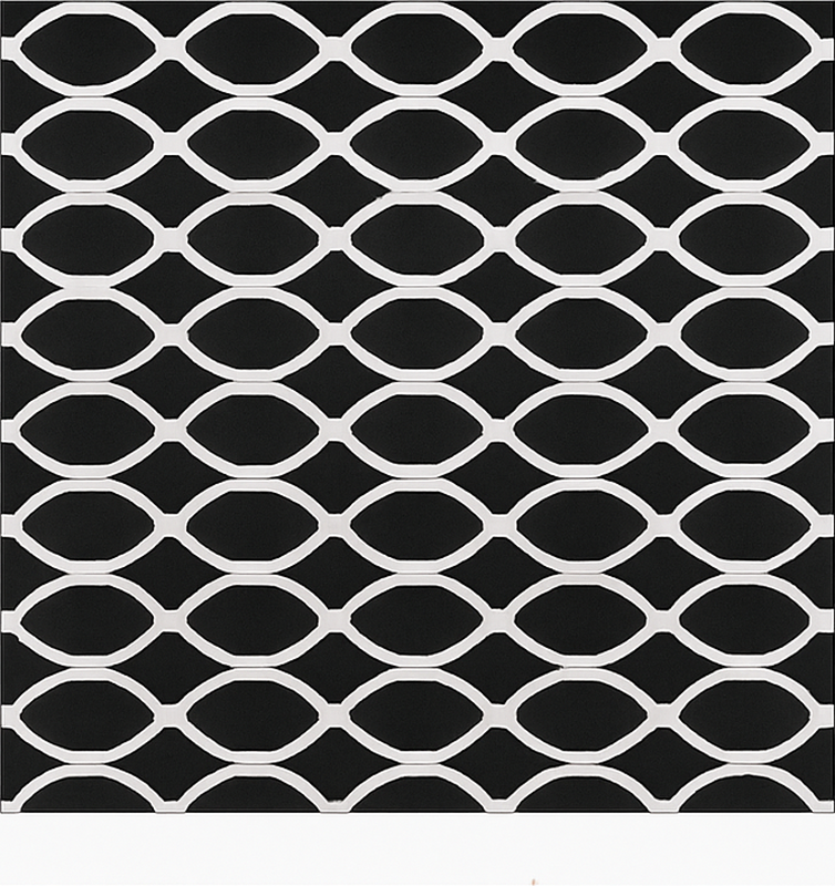 Monochrome oval design dining room vinyl rug - TenStickers