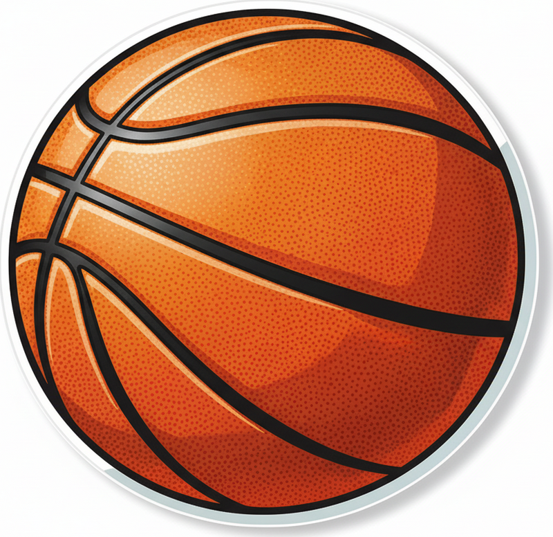 Circular vinyl rug orange basketball - TenStickers